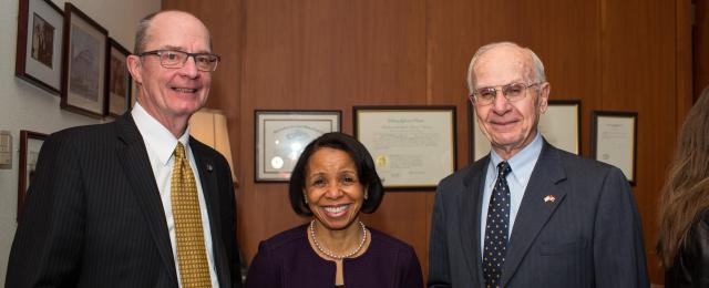 U.S. District Judge David Doty along with a couple other judges during a swearing in ceremony.