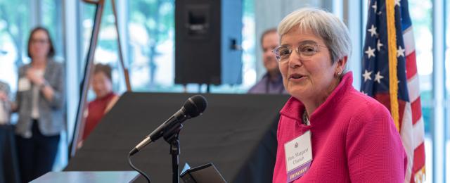 Retired Minnesota Supreme Court Associate Justice Margaret Chutich gives remarks at the 2025 Minority Judges Reception.