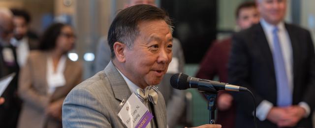 Retired Magistrate Judge Tony N. Leung gives remarks at the 2025 Minority Judges Reception.