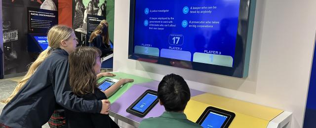 Students visiting the Justice & Democracy Center of Minnesota